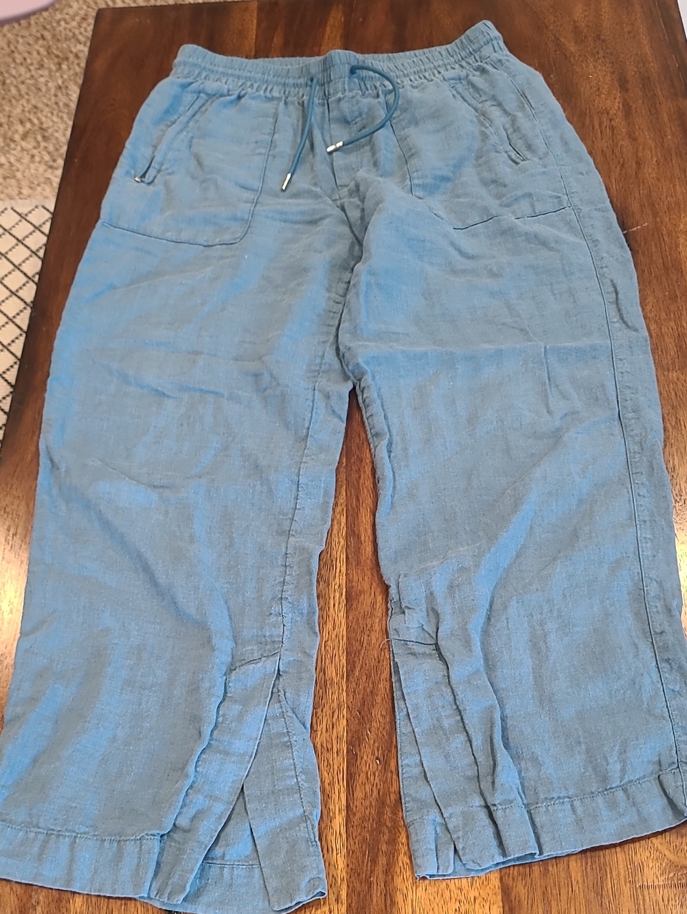 Athleta Cabo Linen Wide Leg Pants Size 8
